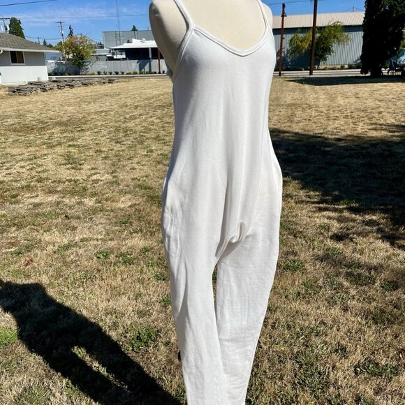 Myrah Penaloza White 100% Cotton Jumpsuit Handmade in Bali Boho Loungewear - Picture 6 of 14